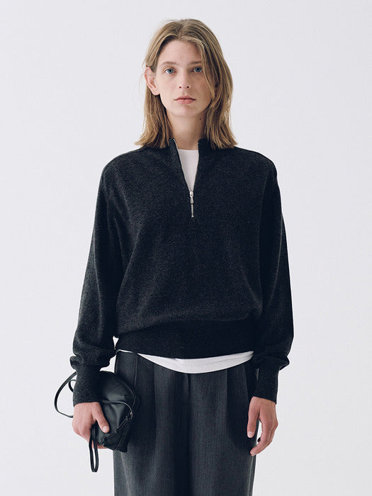 [nothing written] Lane Half Zip knit (Charcoal)
