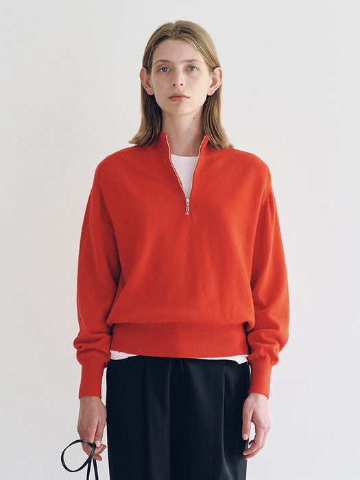 [nothing written] Lane Half Zip knit (Berry Red)