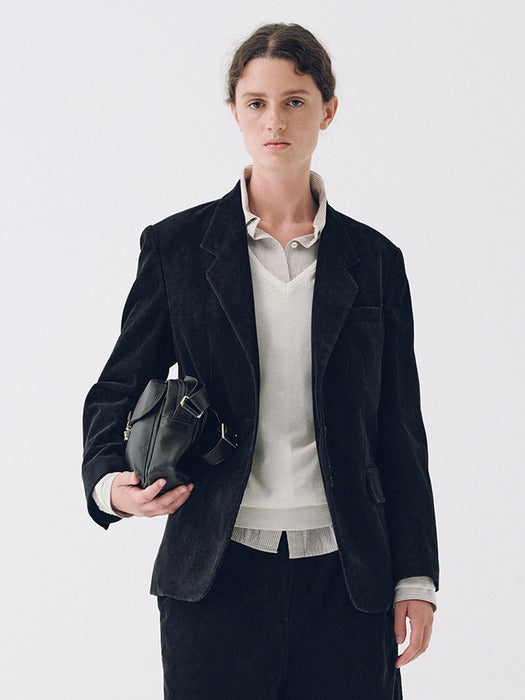 [nothing written] Corduroy Vintage Jacket (Black)