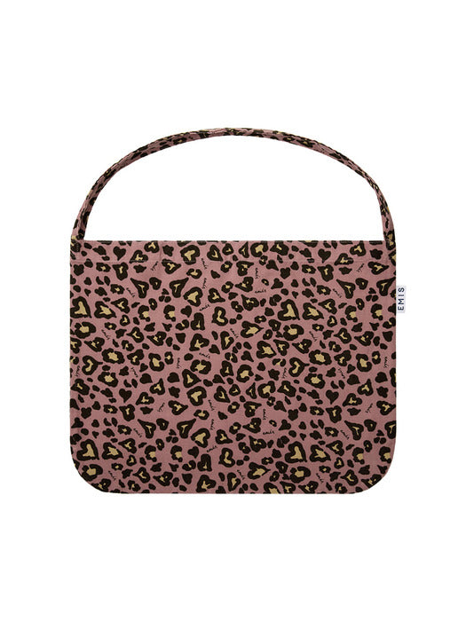 [emis] CORDUROY EMIS LEOPARD ECO BAG-PINK
