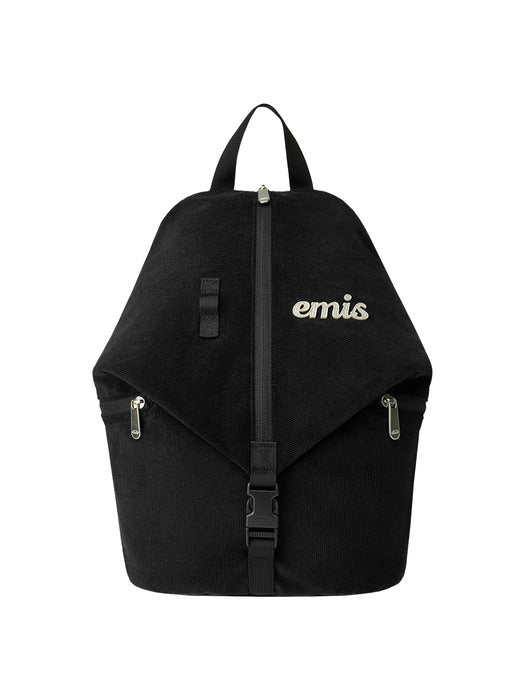 [emis] CORDUROY CONVERTIBLE BACKPACK-BLACK