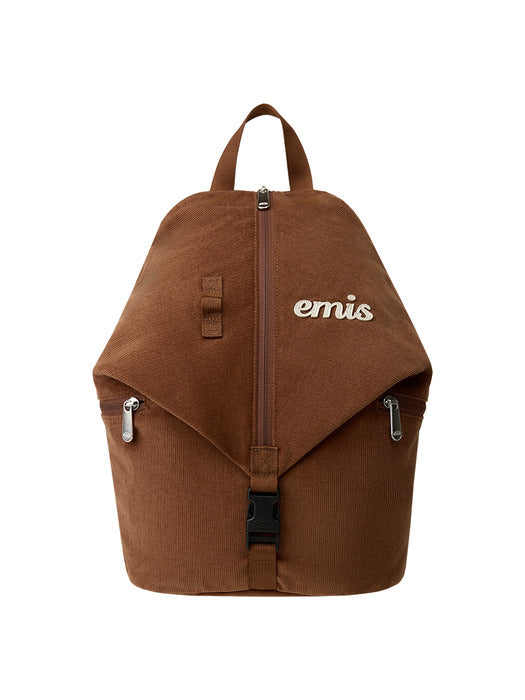 [emis] CORDUROY CONVERTIBLE BACKPACK-BROWN