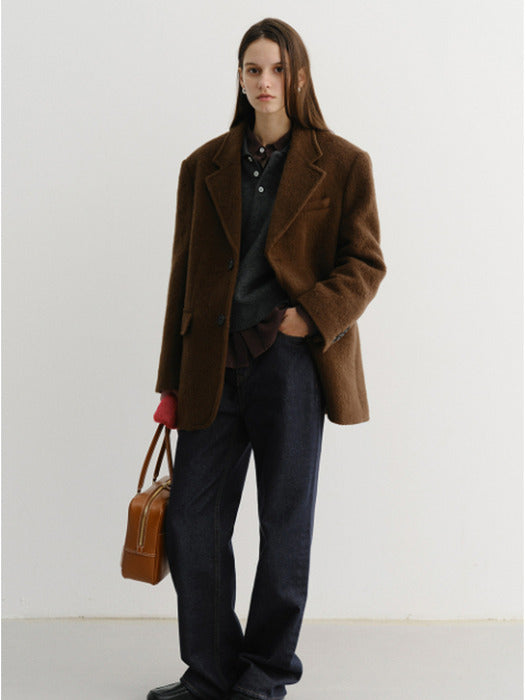 Dunst Unisex Alpaca Blazer Coat Khaki Brown