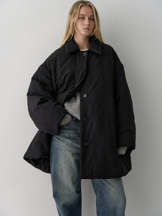 [facade pattern] Padded Half Coat_black
