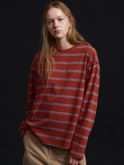 [facade pattern] Stripe Long Sleeve T-shirt_5color