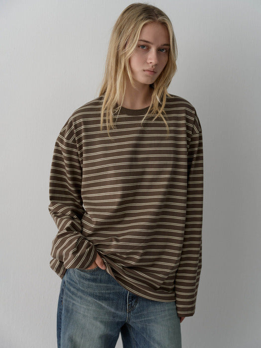 [facade pattern] Stripe Long Sleeve T-shirt_5color