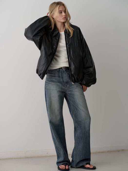 Facade Pattern Classic Straight Denim vintage washing