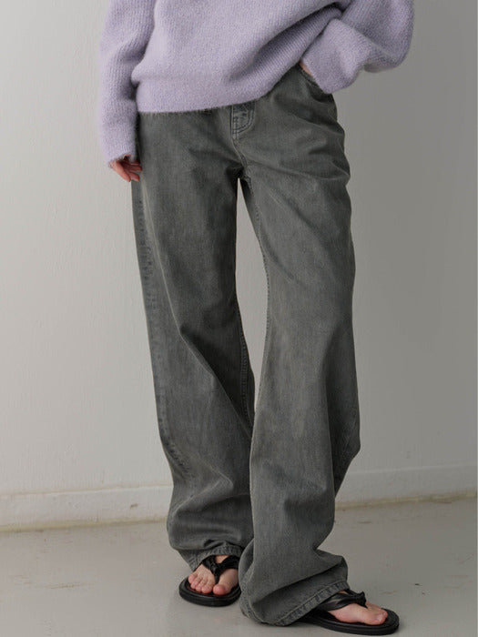 Facade Pattern Classic Straight Denim blue grey