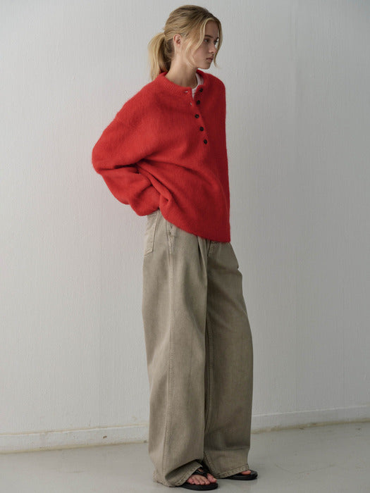 Facade Pattern Classic One-Tuck Denim khaki beige