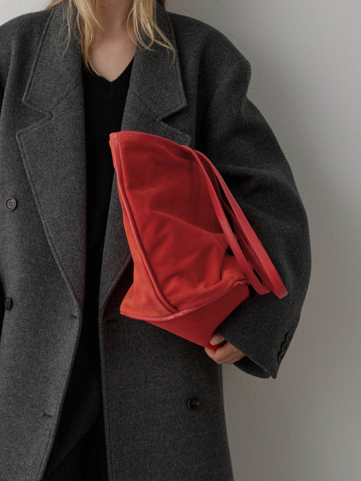 facade pattern Breeze Shopper Suede Bag_scarlet - View 3