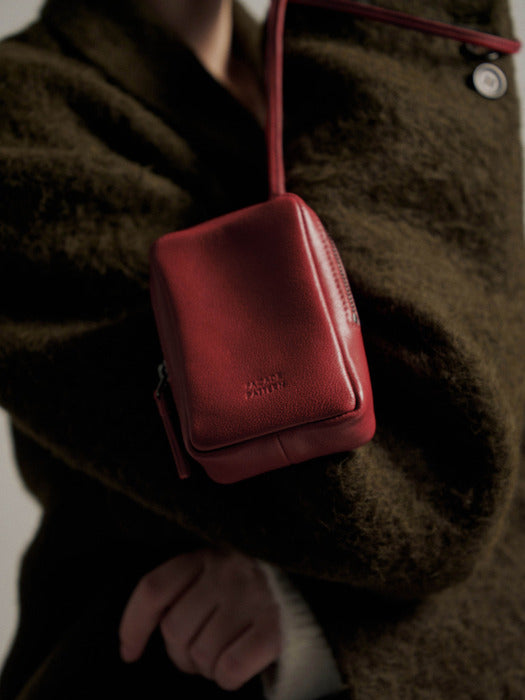 Facade Pattern Strap Mini Bag red