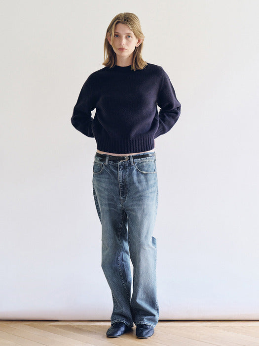 Nothing Written Faded Light Denim Pants (Light Indigo, M)