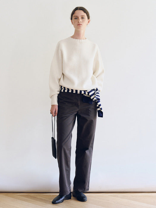 Nothing Written Tabby Wide Chino Pants (Moss Brown)