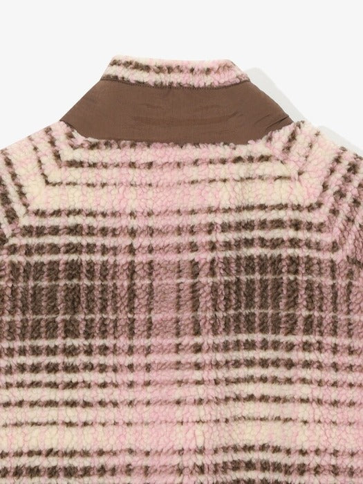 [fila] Checked Fleece Jacket_FS254PL01X002_260