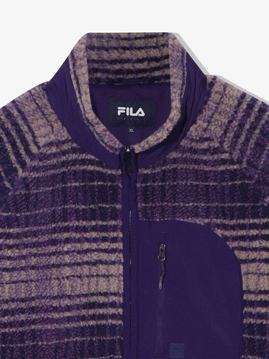 [fila] Checked Fleece Jacket_FS254PL01X002_541