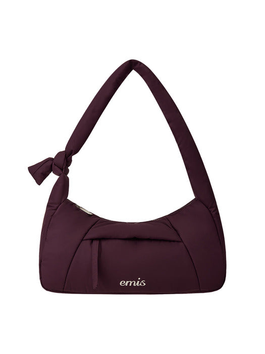 [emis] PADDED ZIP POCKET SHOULDER BAG-BURGUNDY
