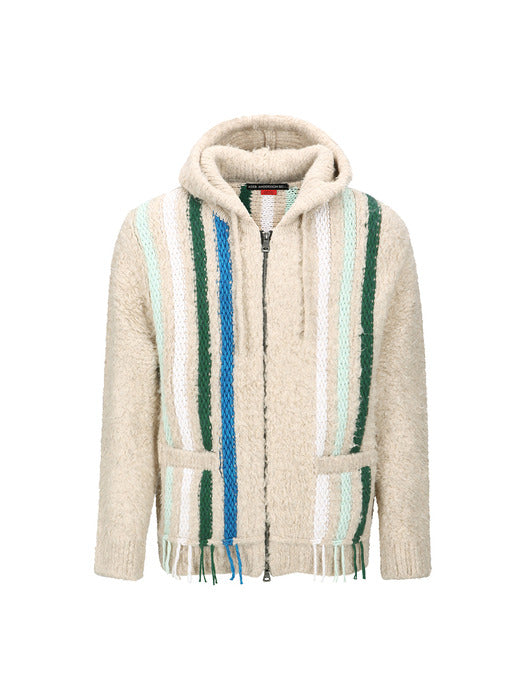 [andersson bell] UNISEX REVERSE STRIPE KNIT HOODIE atb1351u(ECRU)