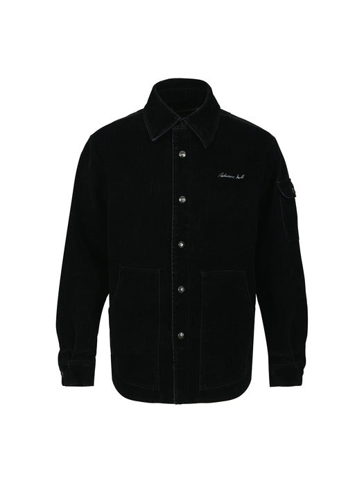 [andersson bell] PADDED VELVET DENIM SHIRT atb1374m(BLACK)