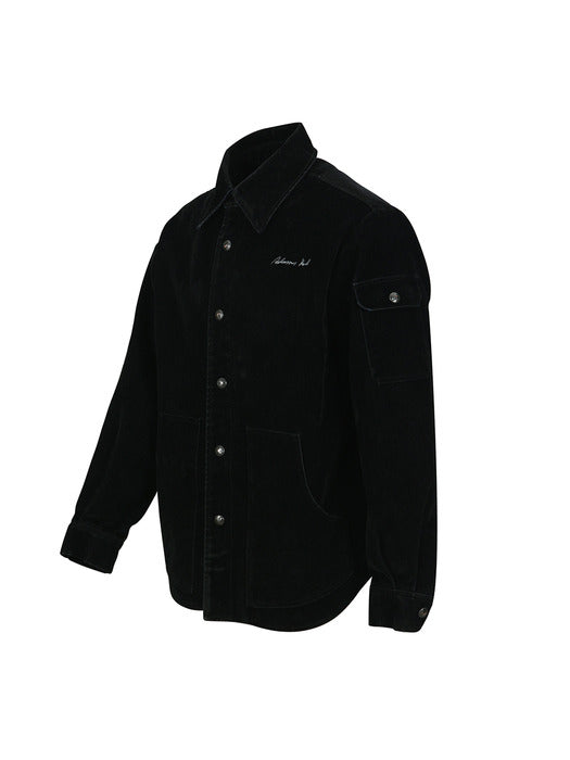 [andersson bell] PADDED VELVET DENIM SHIRT atb1374m(BLACK)