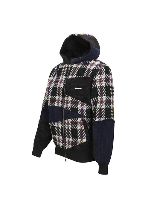 [andersson bell] UNISEX PATCHWORK HOOD ZIP-UP atb1343u(MULTI)