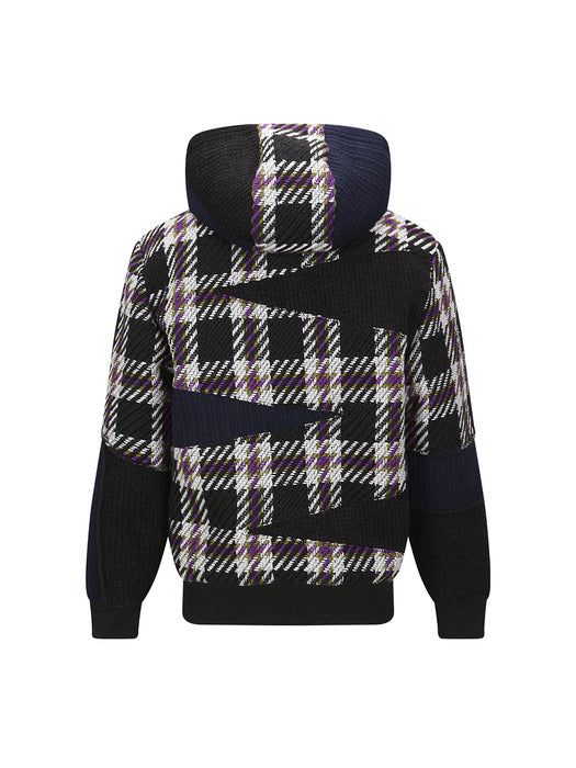 [andersson bell] UNISEX PATCHWORK HOOD ZIP-UP atb1343u(MULTI)