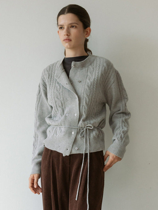 Loeuvre Double Cable Wool Cardigan