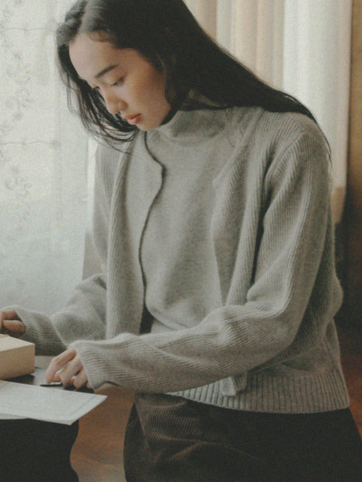 Mango Maniplease Oll Raccoon Cardigan Light Grey