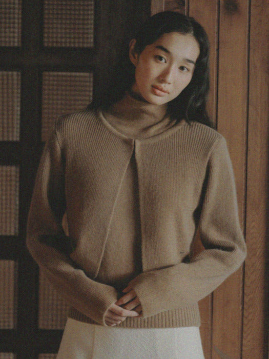 Mango Maniplease Oll Raccoon Cardigan Camel