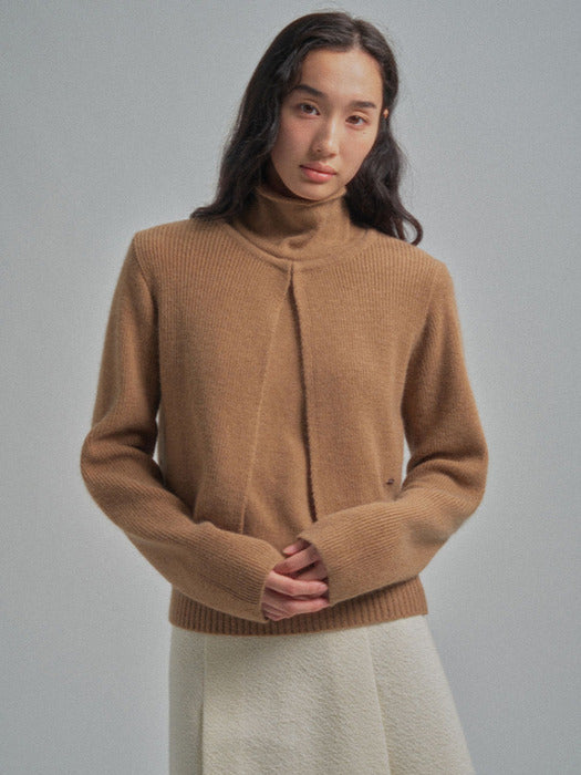 Mango Maniplease Oll Raccoon Cardigan Camel