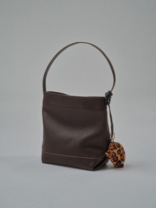 Mango Maniplease Alita Leather Bag Choco Brown