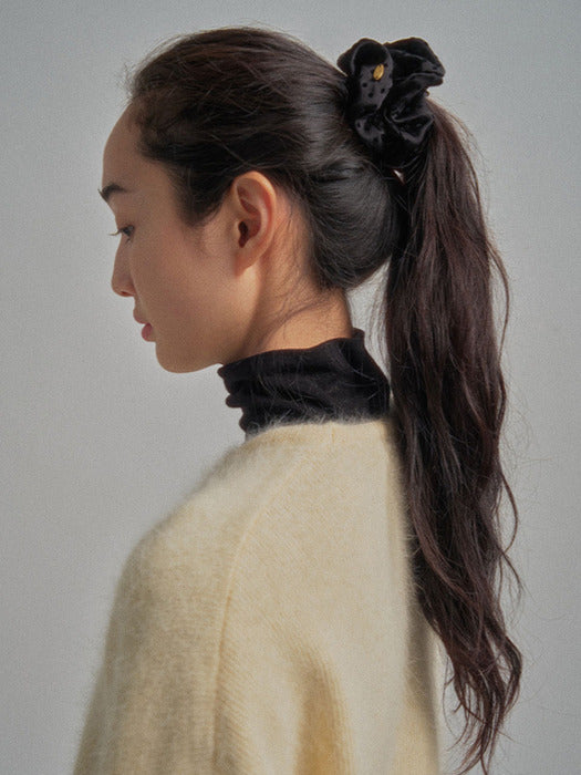 Wconcept_Mango_Maniplease Mango Maniplease Dotted Scrunchie - Black