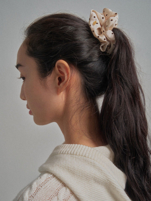 Mango Maniplease Dotted Scrunchie Cream