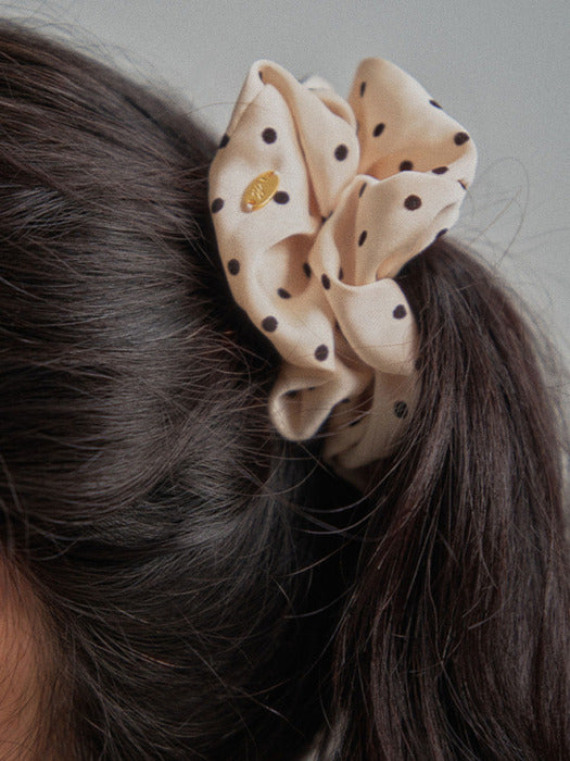 Mango Maniplease Dotted Scrunchie Cream