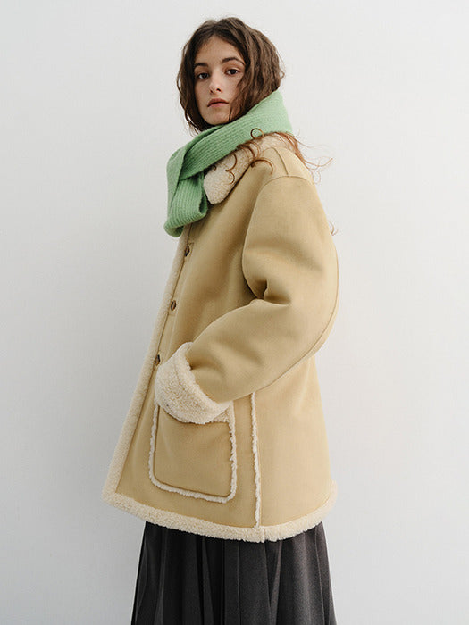 Dunst Unisex Reversible Shearling Jacket Light Beige