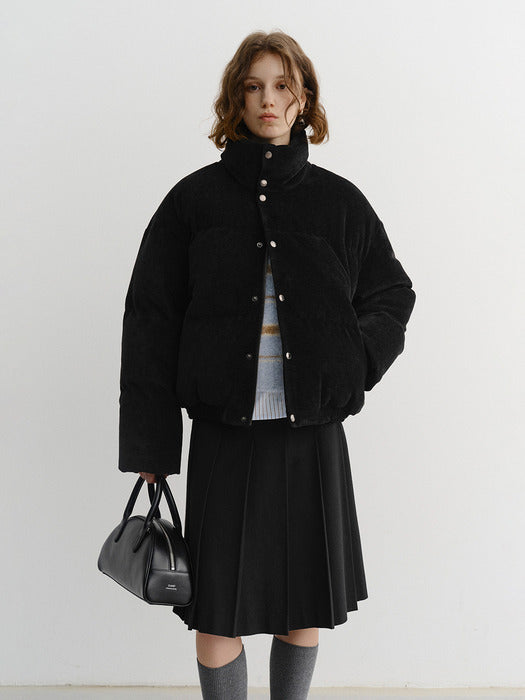 Dunst Unisex Volume Goose Down Jacket Velvet Black