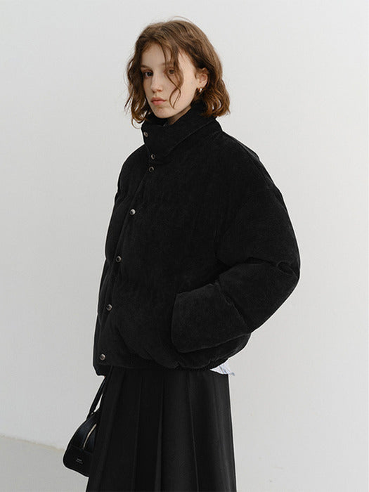 Dunst Unisex Volume Goose Down Jacket Velvet Black