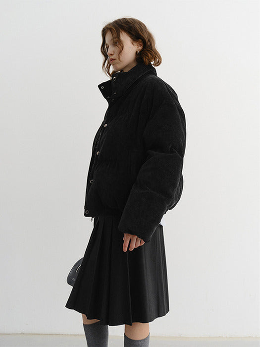 Dunst Unisex Volume Goose Down Jacket Velvet Black