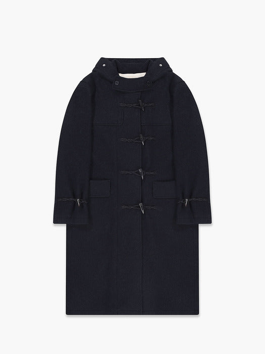 Margesherwood Alpaca Wool Duffle Coat navy