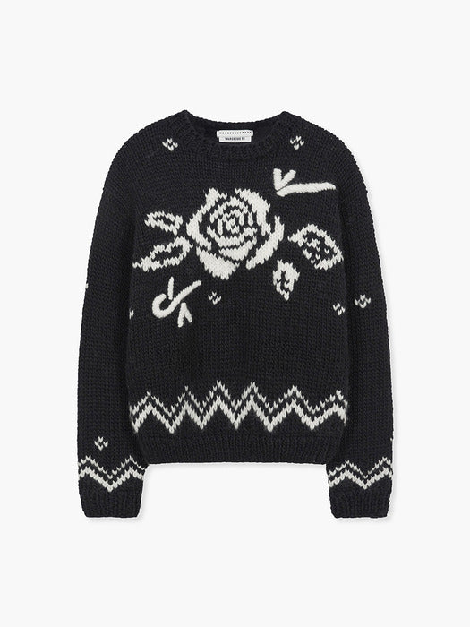 [MARGESHERWOOD] ROSE HANDMADE PULLOVER_black