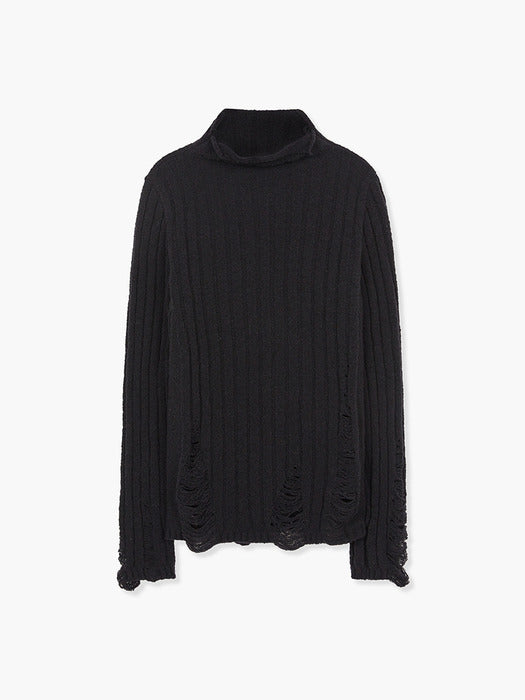 Margesherwood Ribbed Turtleneck Pullover black