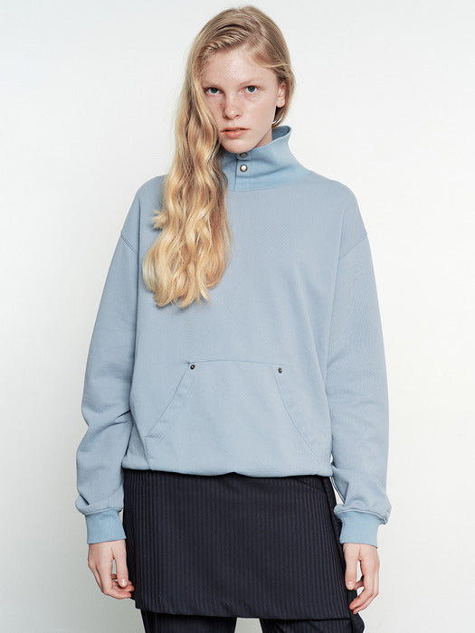 [MARGESHERWOOD] HIGHNECK SNAP SWEATSHIRT_blue