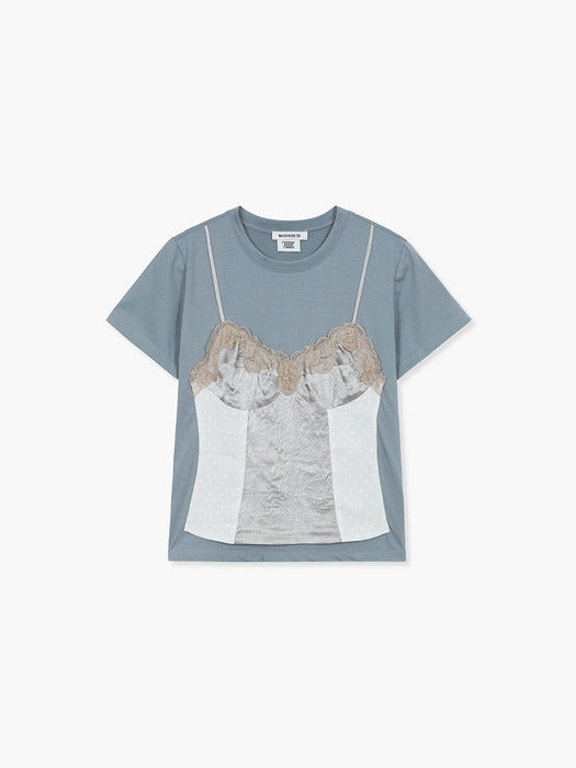 [MARGESHERWOOD] CAMISOLE LAYERED T-SHIRT_sky blue