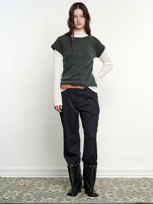 Margesherwood Stripe Button Trousers navy