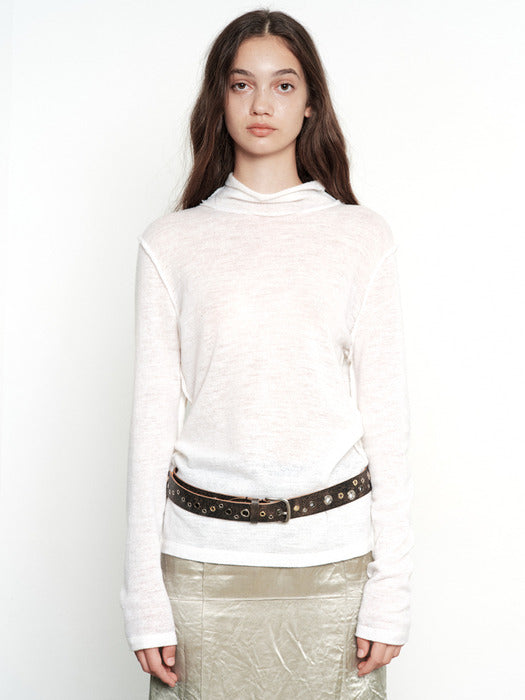[MARGESHERWOOD] EYELET CRACK LEATHER BELT_dark brown