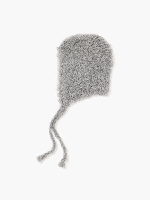 [MARGESHERWOOD] HAIRY EARFLAP BEANIE_melange grey