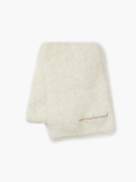 [MARGESHERWOOD] HAIRY WOOL MUFFLER_ivory