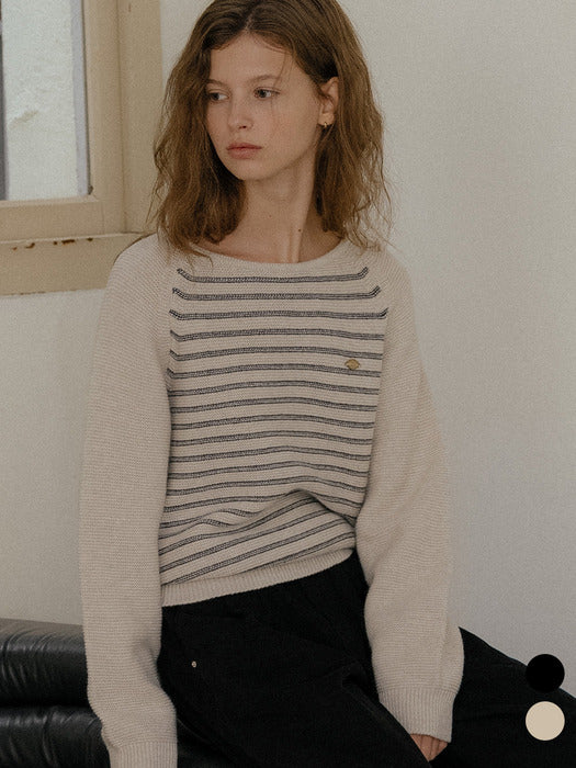Tillidie Lambswool blended line point knit