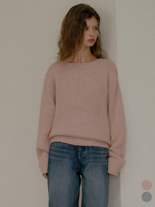 [TILLIDIE] Overfit wool blended boat neck knit [TIWT02SW03]_2color