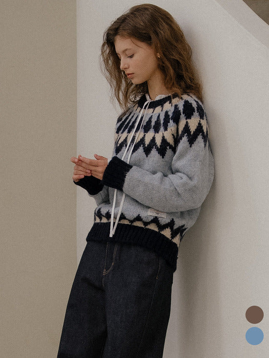 [TILLIDIE] Nordic wool blended round knit [TIWT02SW02]_2color