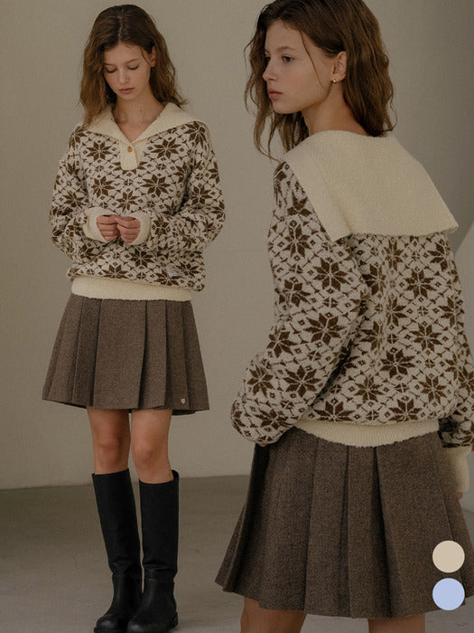 Tillidie Frozen sailor collar knit